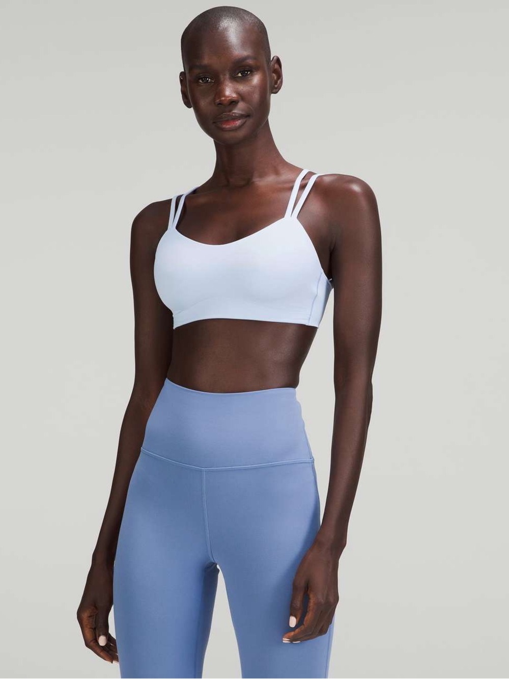 lululemon athletica Like a Cloud Longline Sports Bra in Blue Linen Sz 10/M